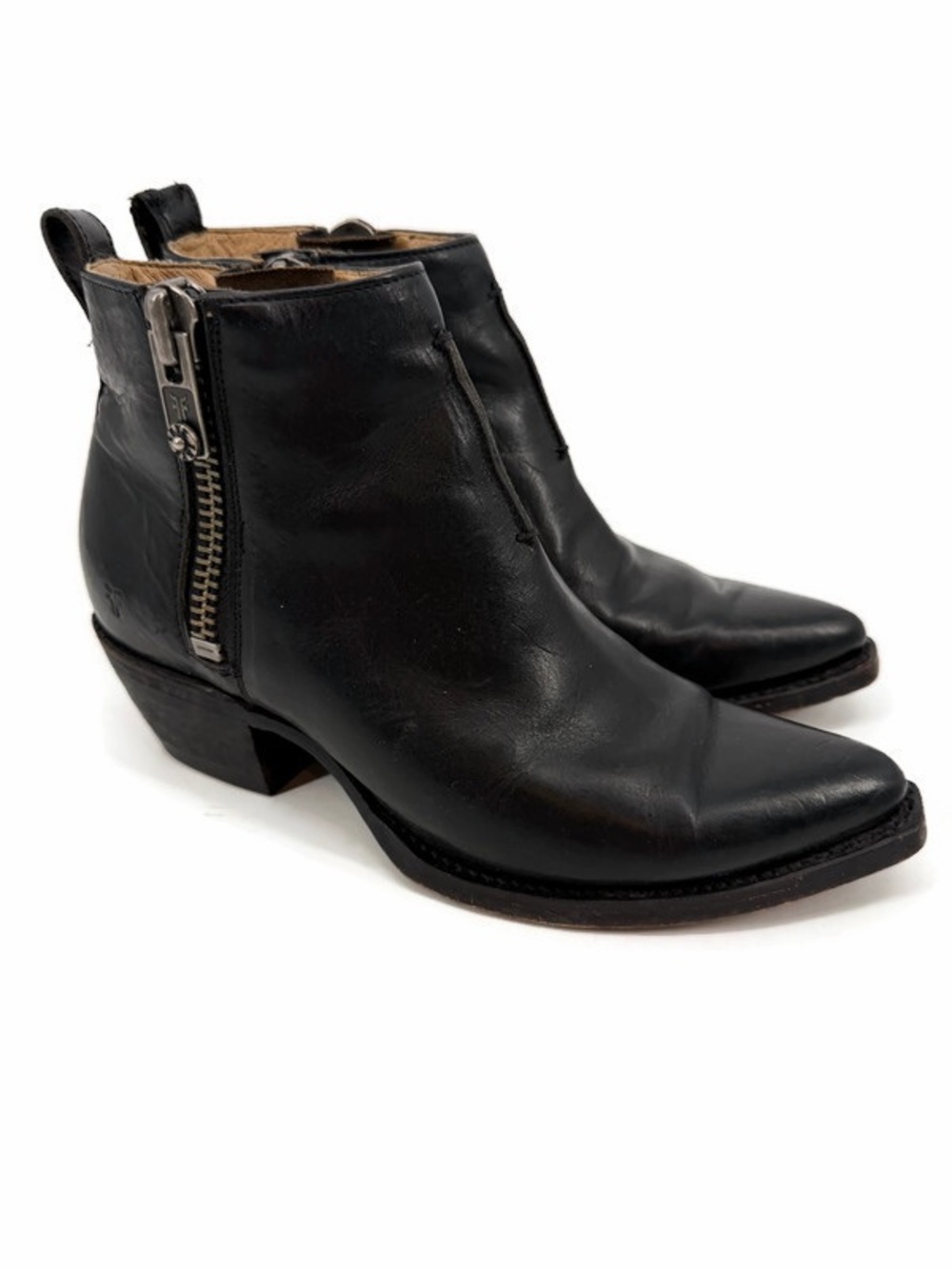 FRYE Sacha Moto Short Bootie Double Zip Black Size 6